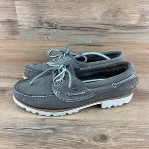 Timberland Size 8 Women's Noreen Lite Handsewn Boat Shoe Medium Grey Nub…